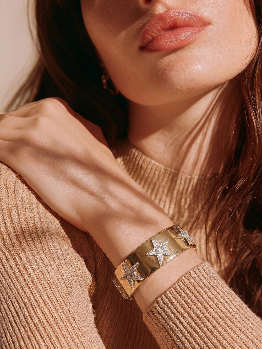Gold Star Pavé Bracelet for Women